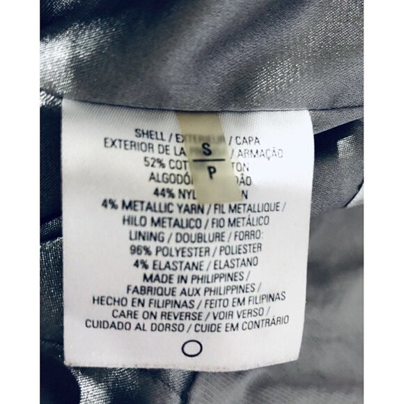 T Tahari Womens Small Gray Zip Jacket Wrinkled Cotton Metallic Boho - Picture 8 of 9